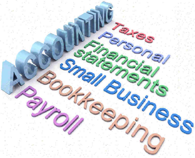 a list of accounting services - "Accounting - Taxes - Personal - Financial Statements - Small Business - Bookkeeping - Payroll